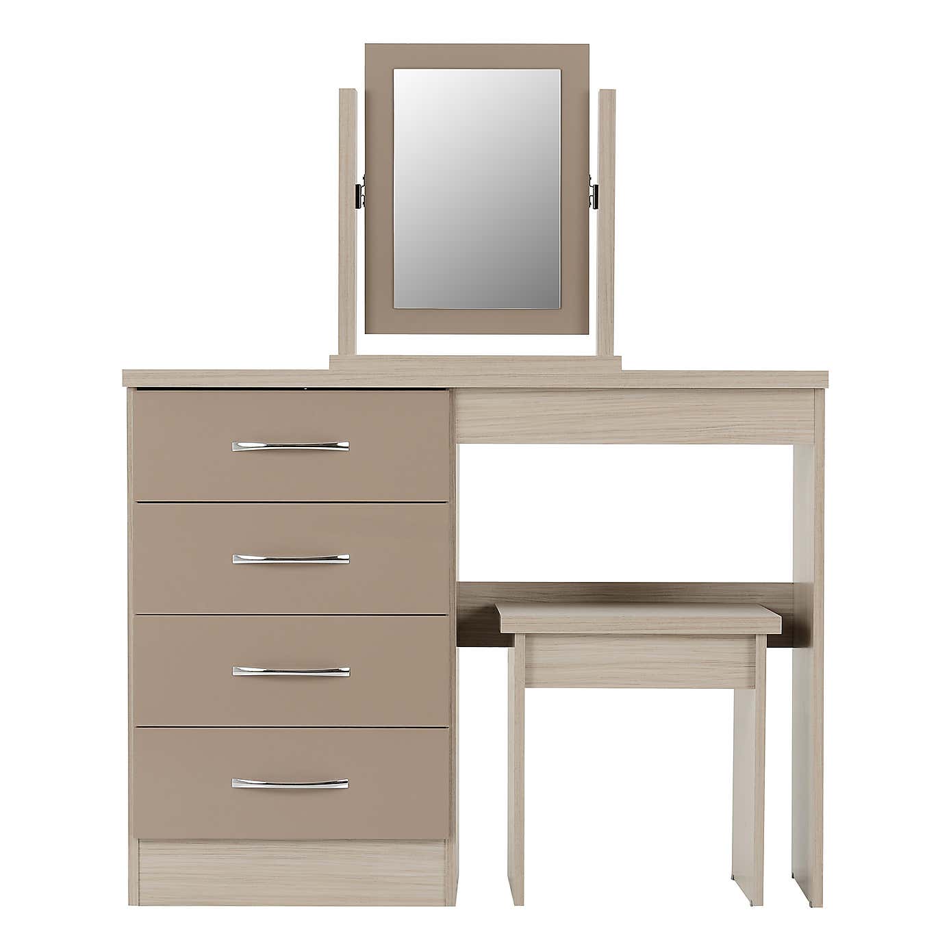 Nevada 4 Drawer Dressing Table Set with Mirror