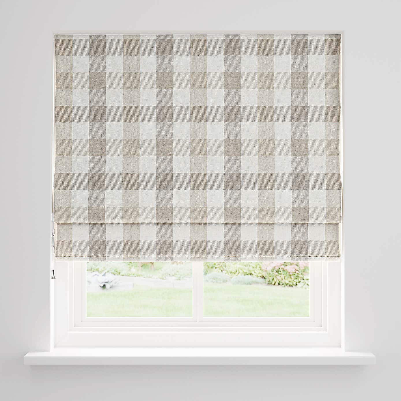 Large Check Roman Blind