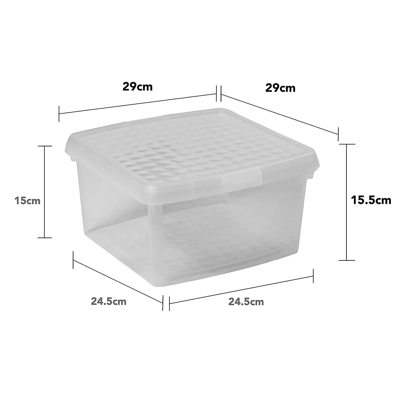 Wham Clip Pack of 4 Square Storage Boxes With Lids