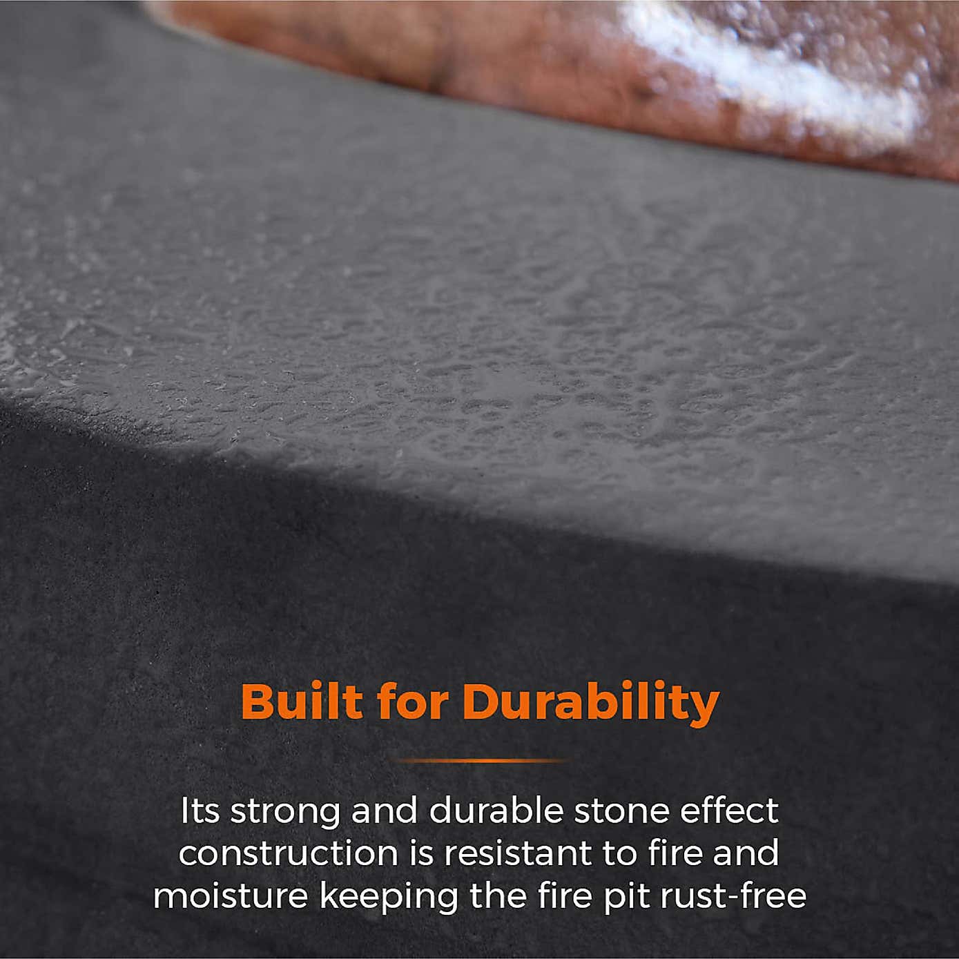 Tower Magna Round Gas Fire Pit, Grey