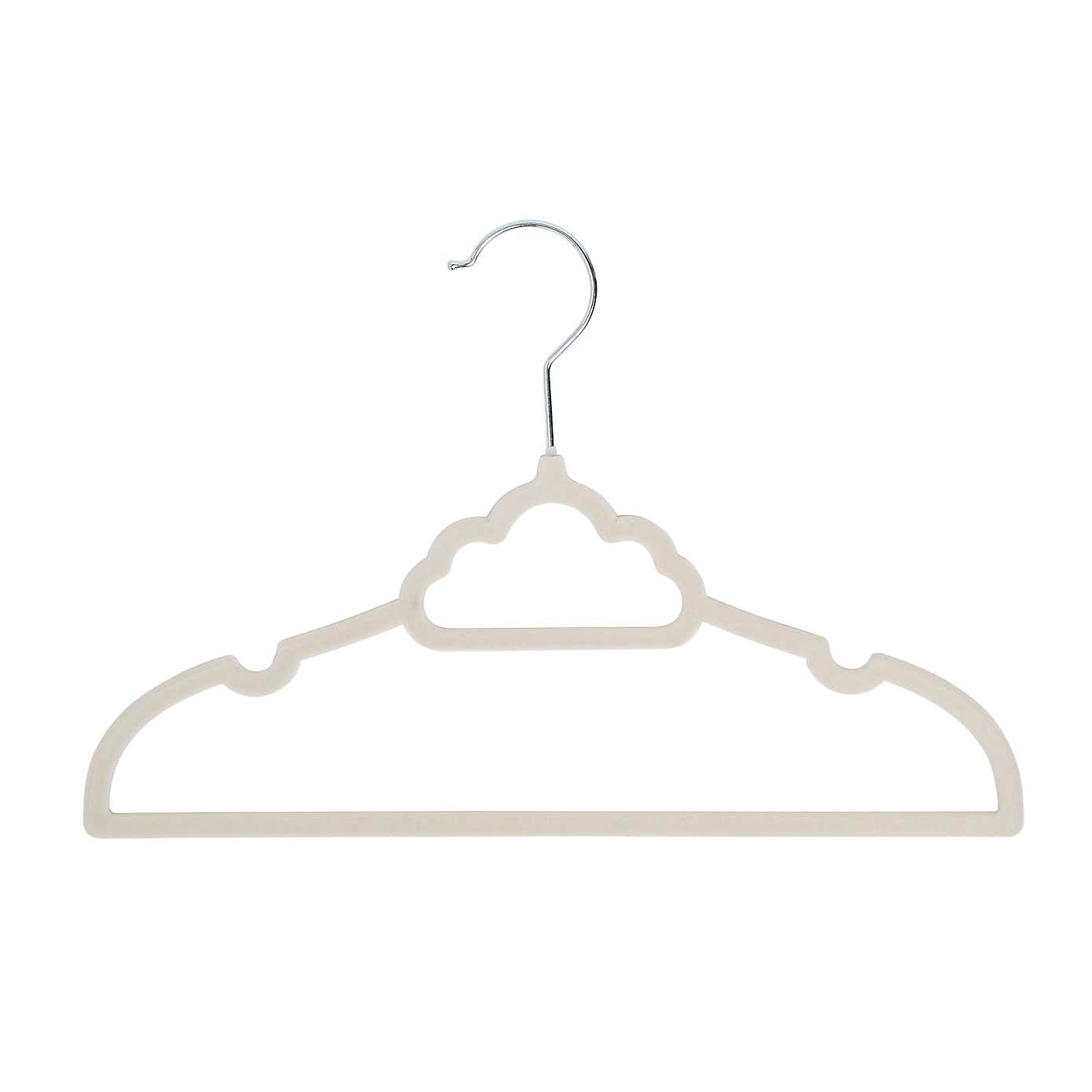 Set Of 25 Flocked Kids Cloud Shaped Hangers