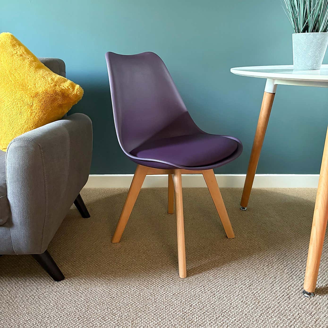 Fusion Living Soho Plastic Dining Chair with Squared Legs