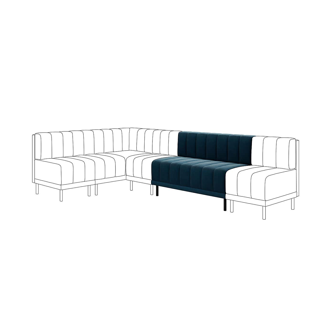 Amali Long Dining Bench, Matte Plush Velvet