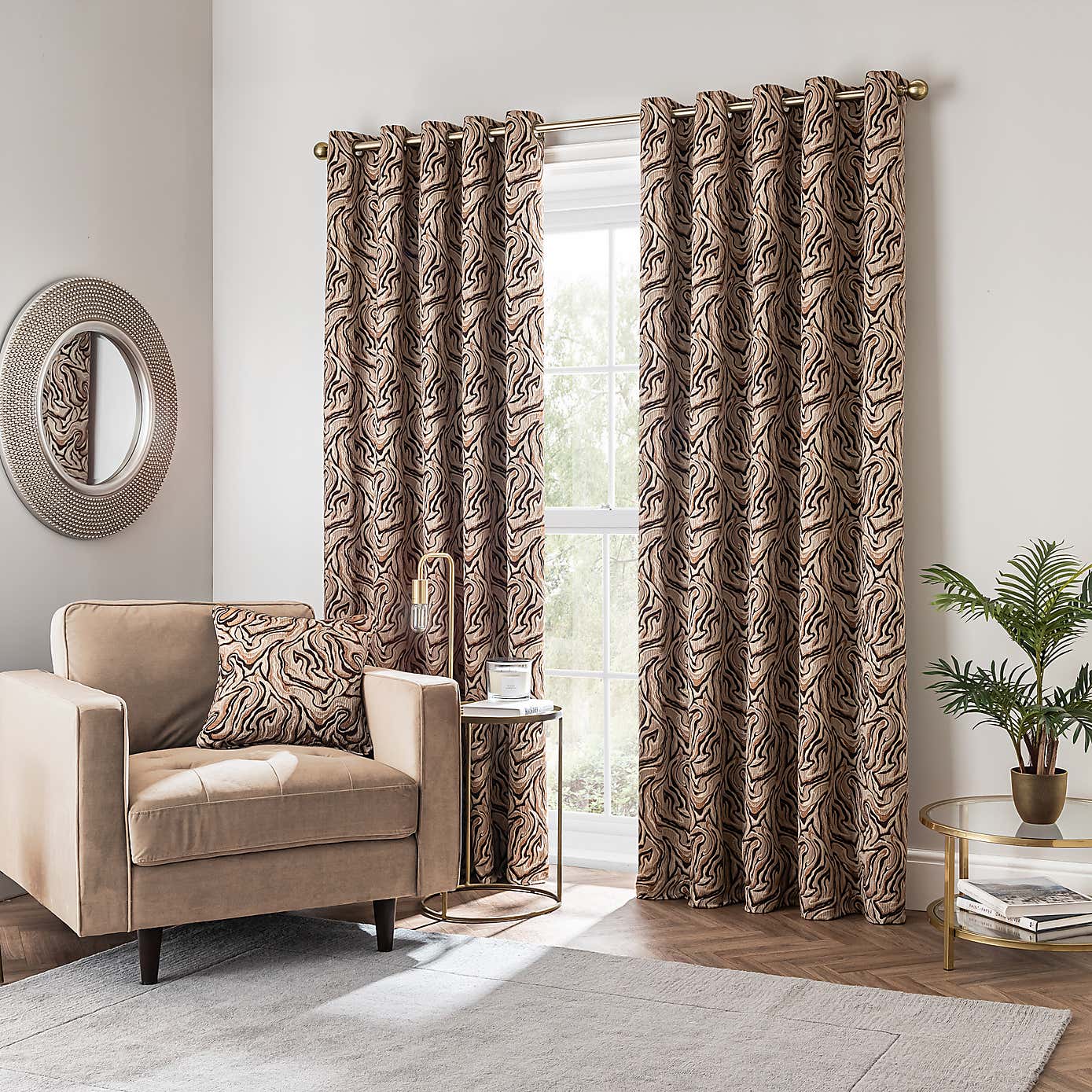 Magma Animal Marbled Eyelet Curtain