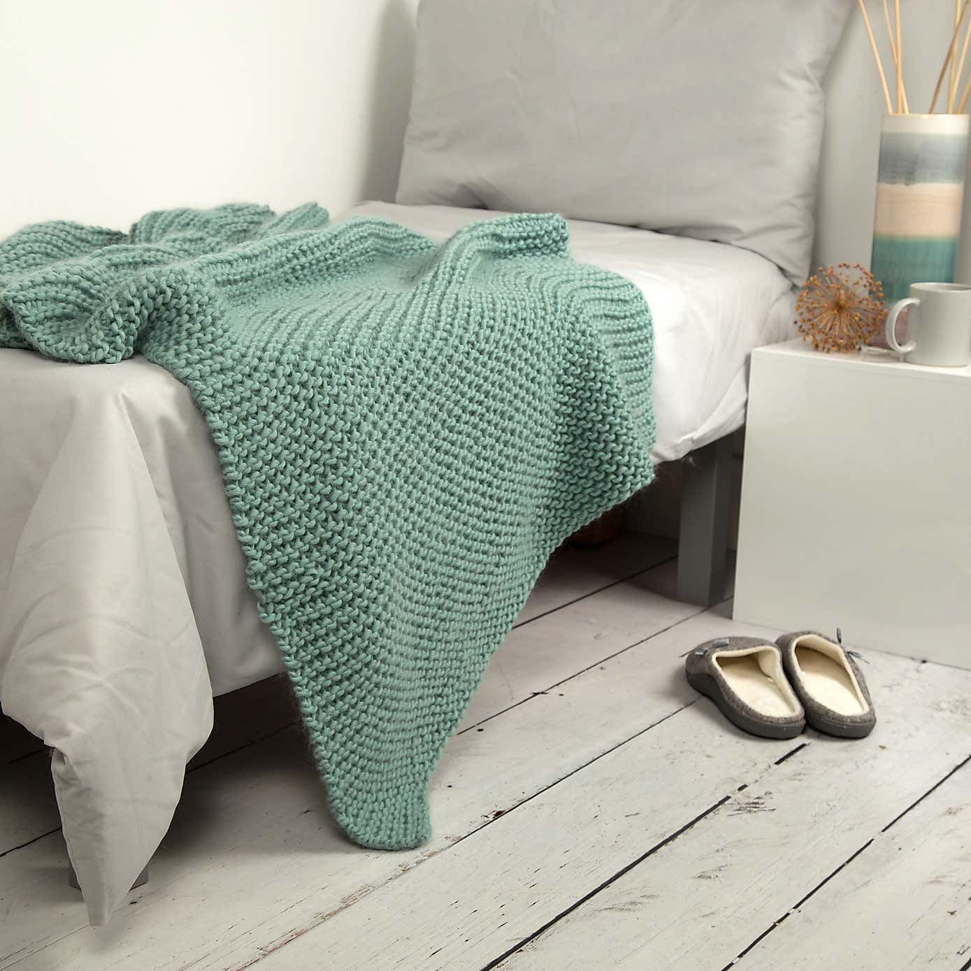 Wool Couture Nyssa Blanket Teal Knitting Kit