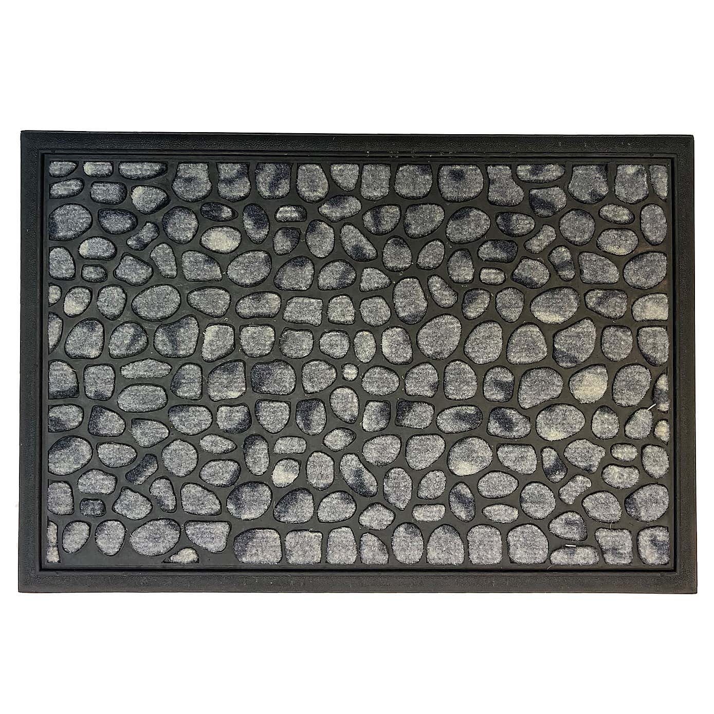 Scrape N' Sorb Grey Pebbles Doormat