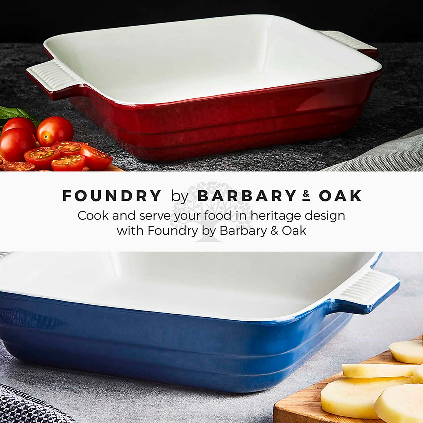 Barbary & Oak Ceramic 26cm Square Oven Dish