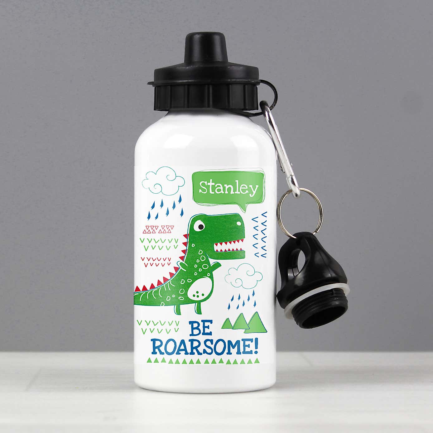 Personalised Be Roarsome Dinosaur Metal Drinks Bottle