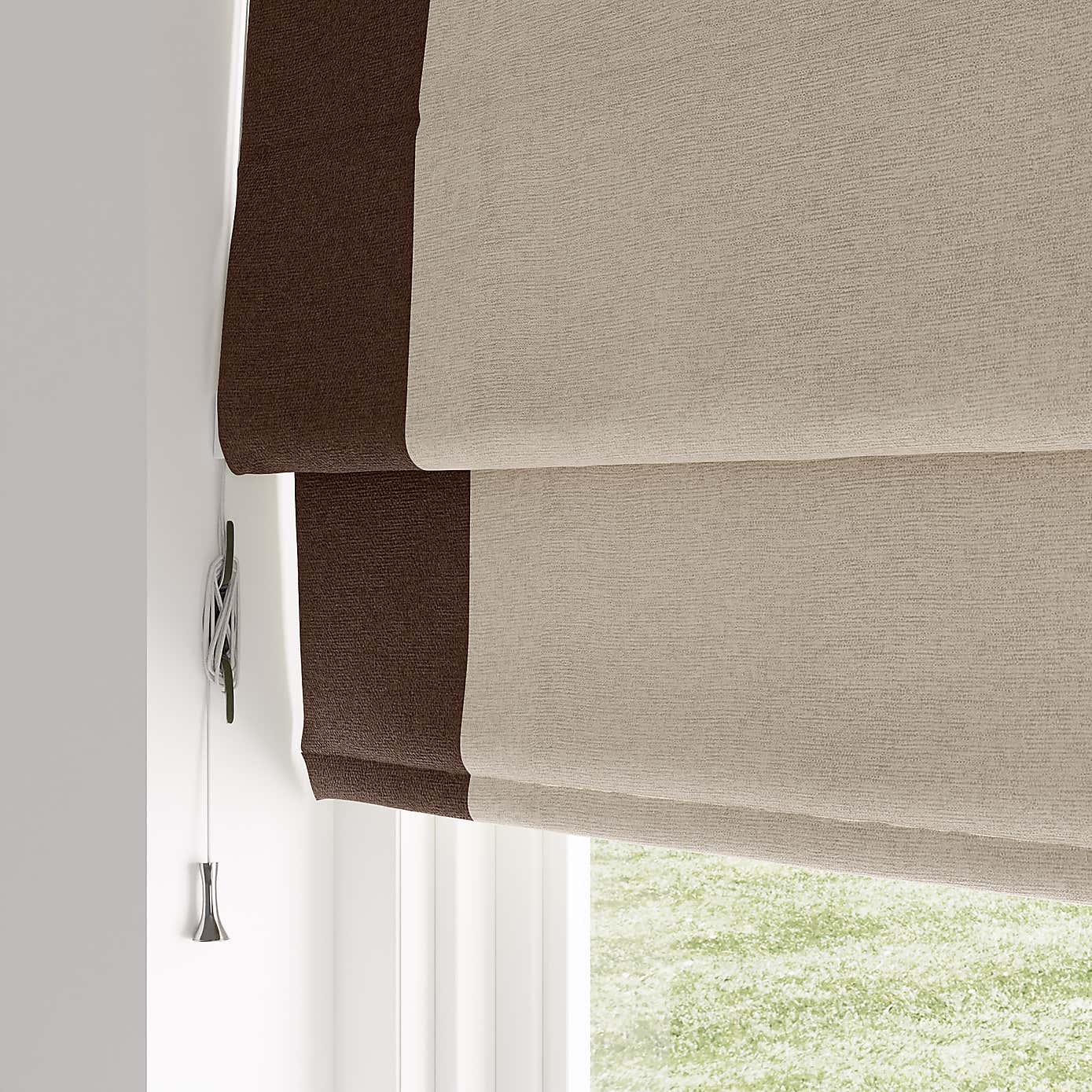 Luna Bordered Blackout Roman Blind