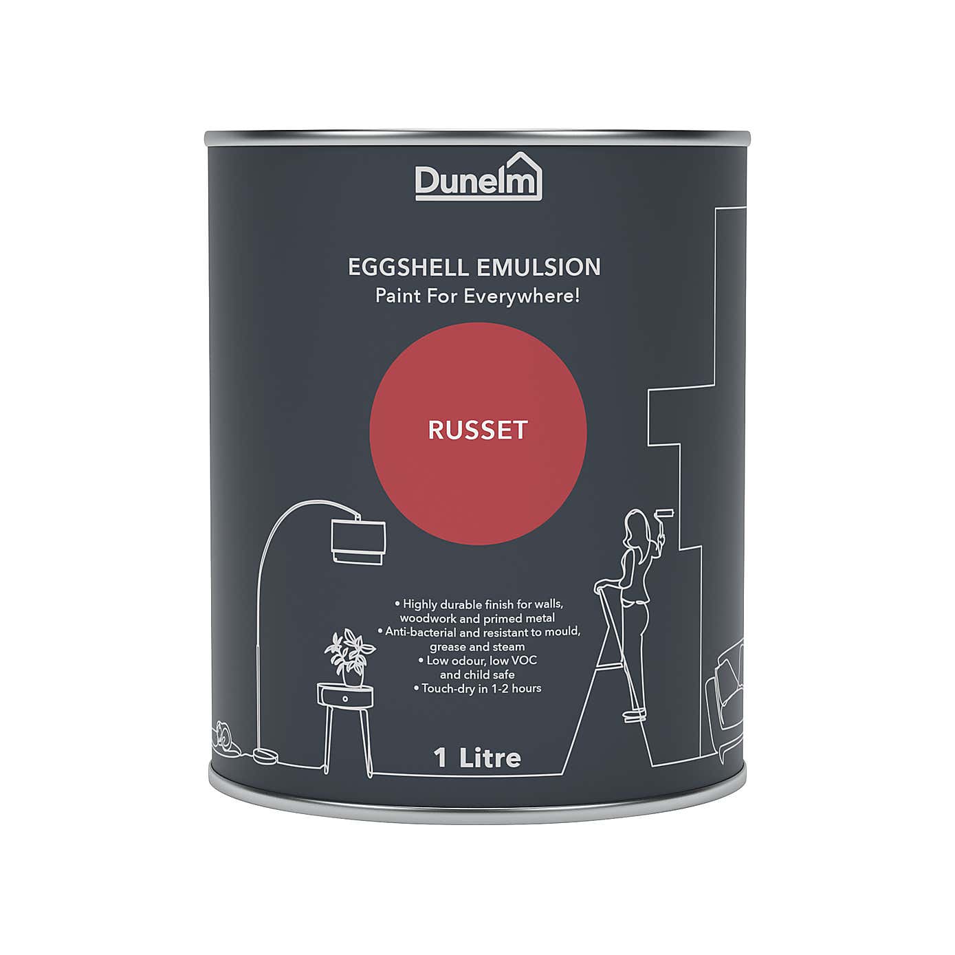 Dunelm Russet Eggshell Emulsion Paint