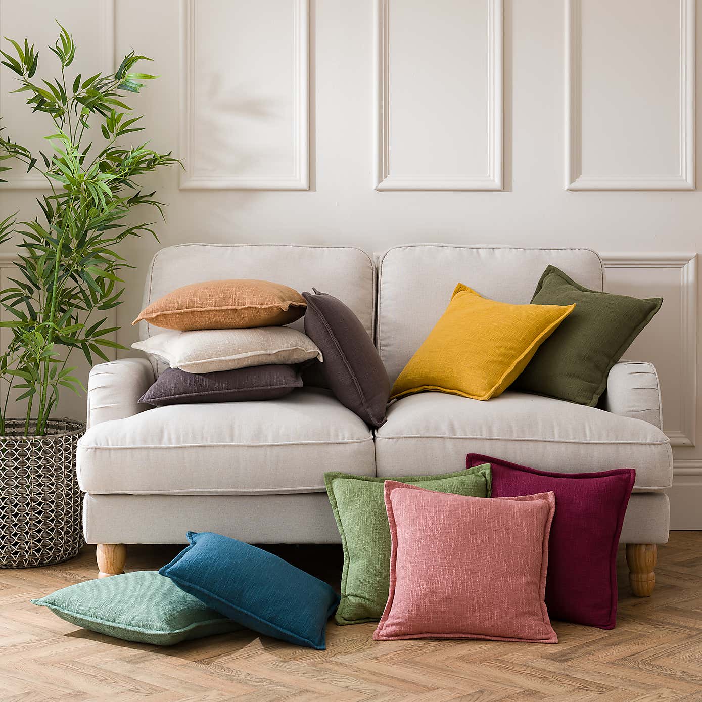 Westcott Cotton Velvet Slub Square Cushion