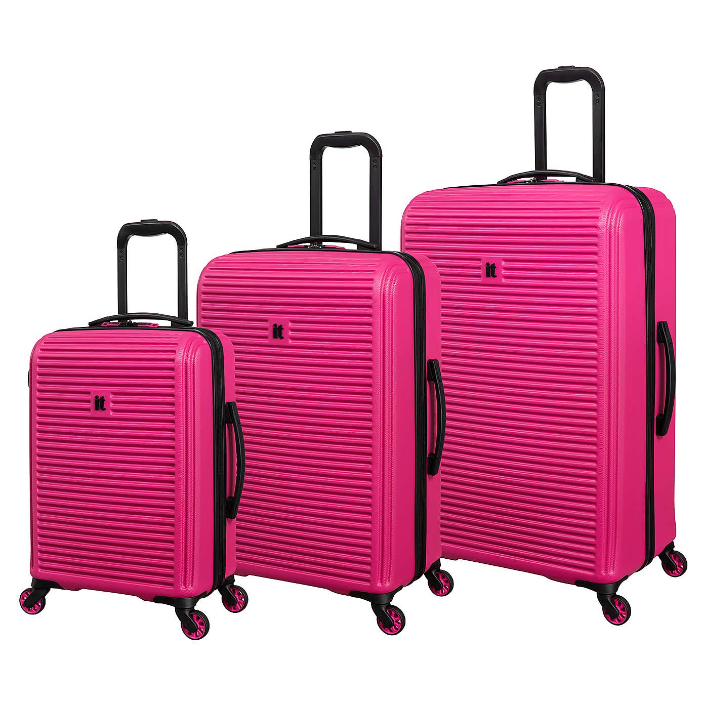 IT Luggage Set of 3 Shutter Hard Shell Suitcases
