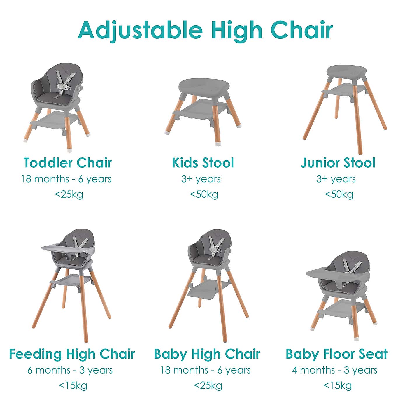 Clair de Lune 6 in 1 High Chair