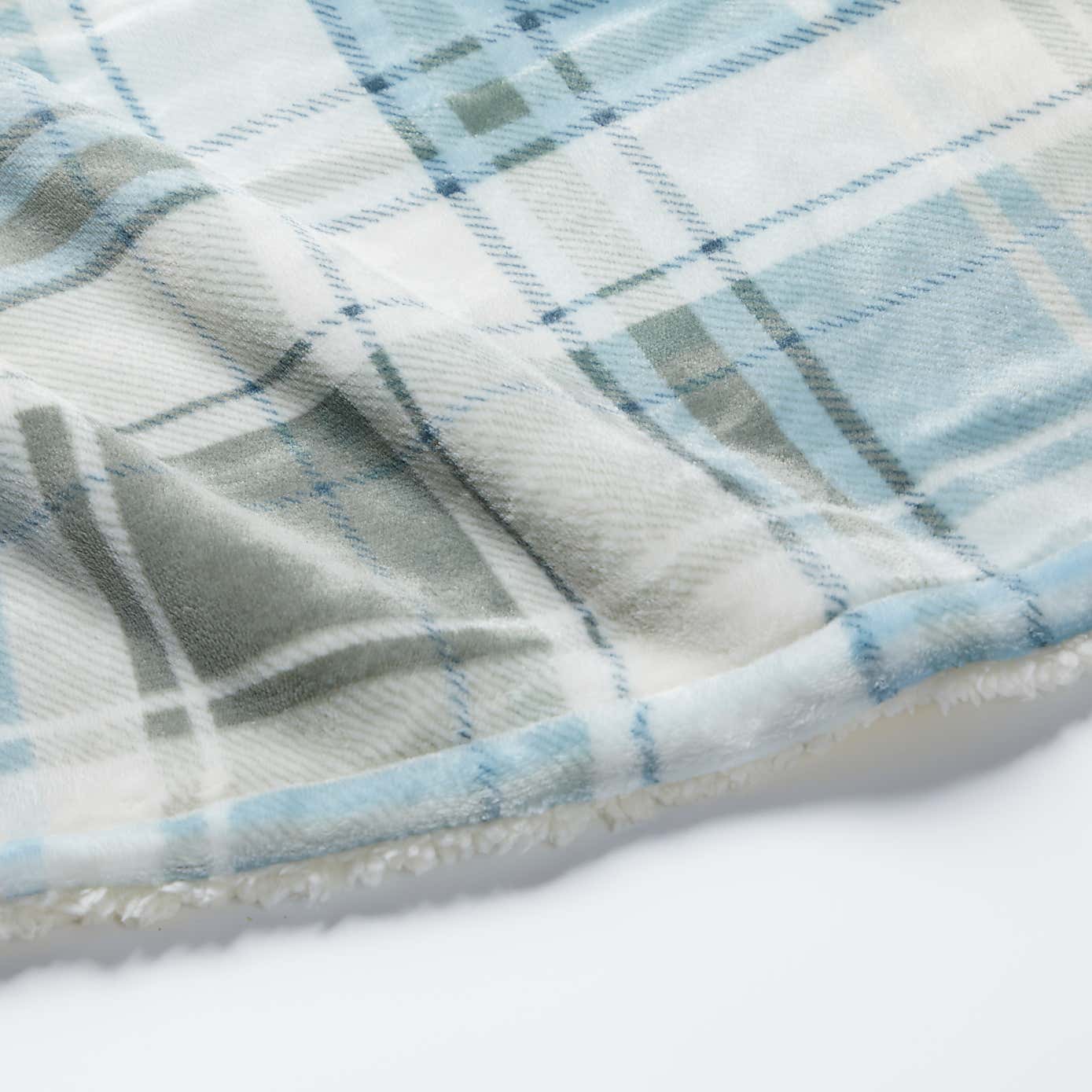 Printed Check Sherpa Throw, 130x180cm