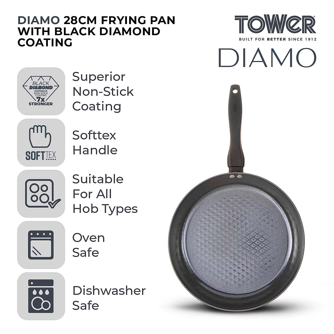 Tower Diamo 28cm Ceramic Fry Pan