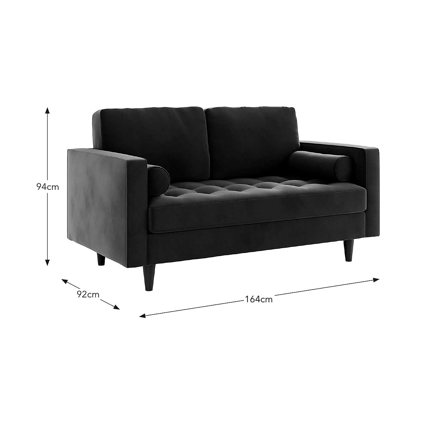 Zoe Velvet 2 Seater Sofa