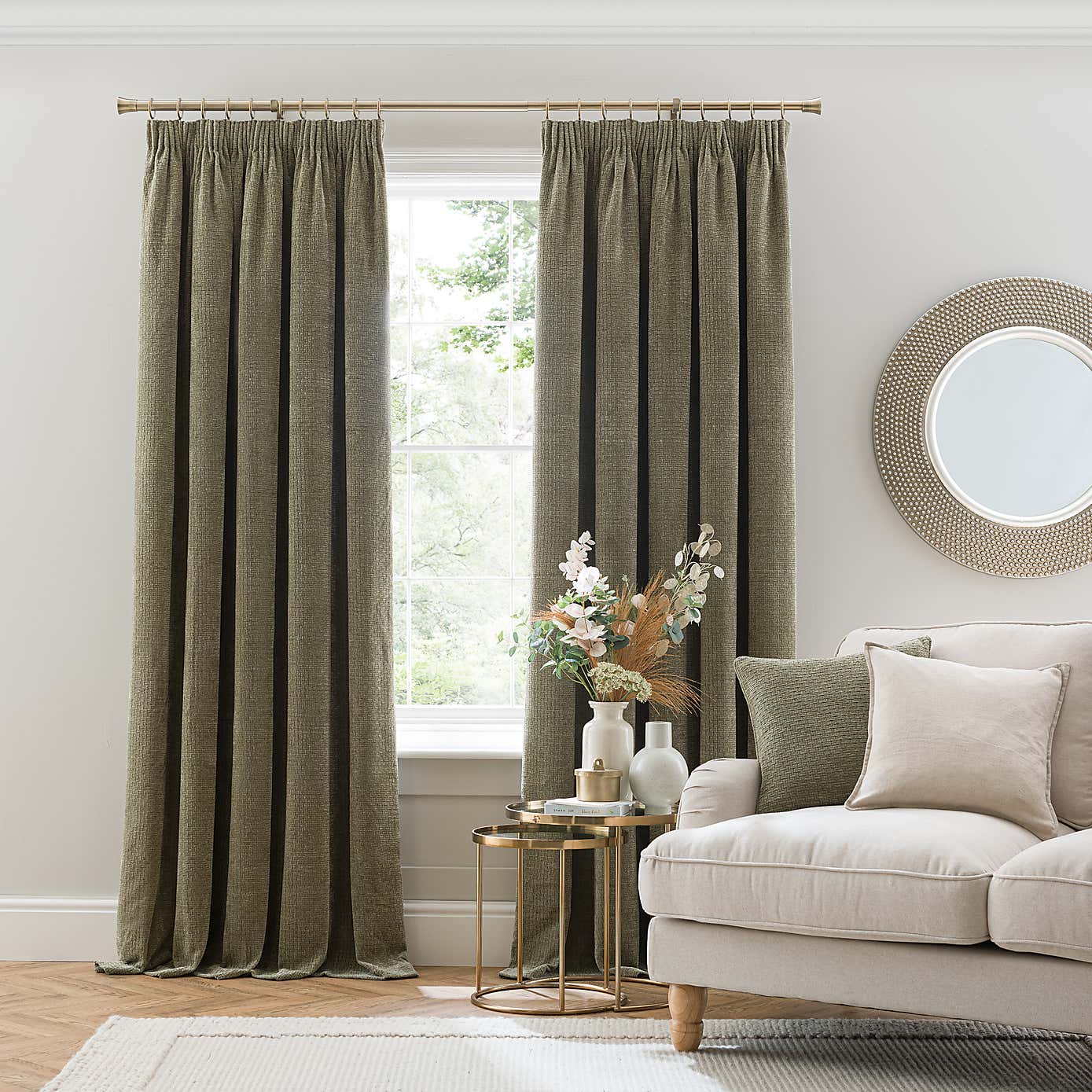 Alayna Chenille Pencil Pleat Curtains