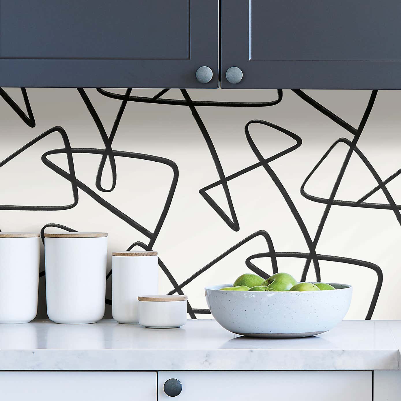 Nu Wall Mono Curves Self Adhesive Wallpaper