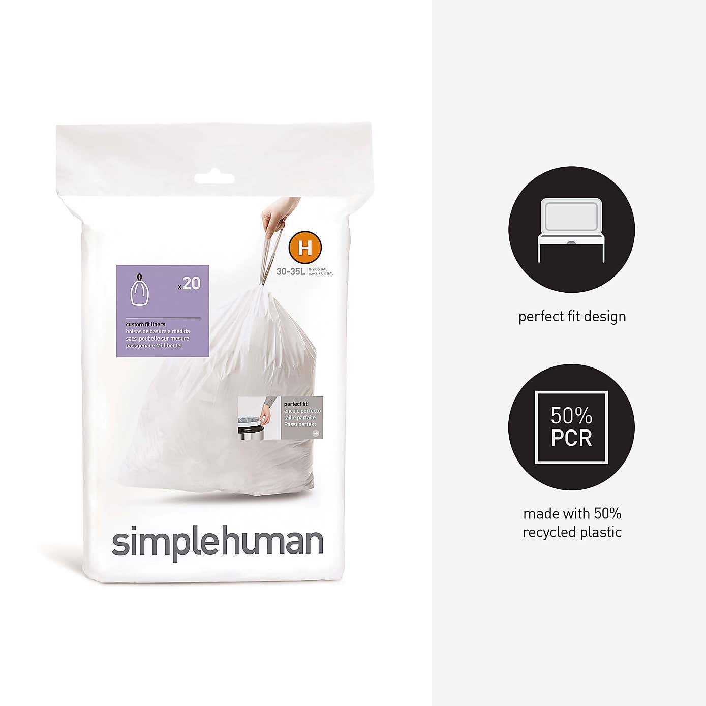 simplehuman H 30-Litre Bin Liners