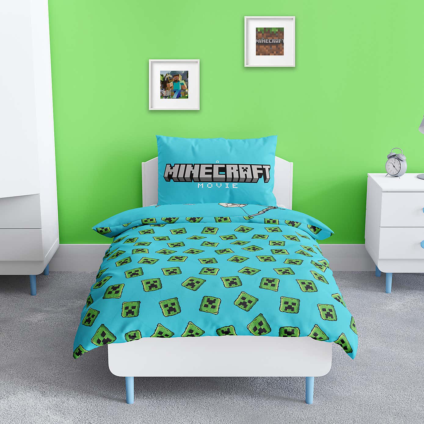 Minecraft Movie Squad Polycotton Single Duvet Cover & Pillowcase Set