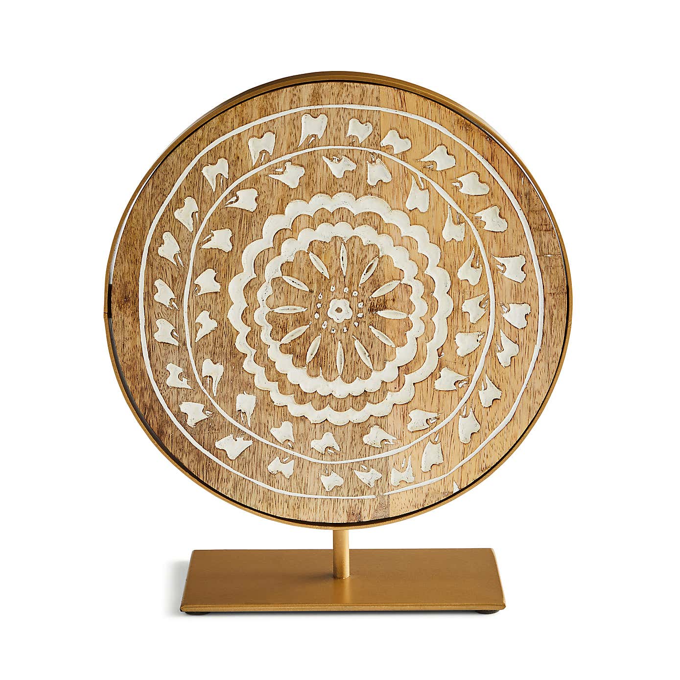 Patterned Mango Wood Round Ornament