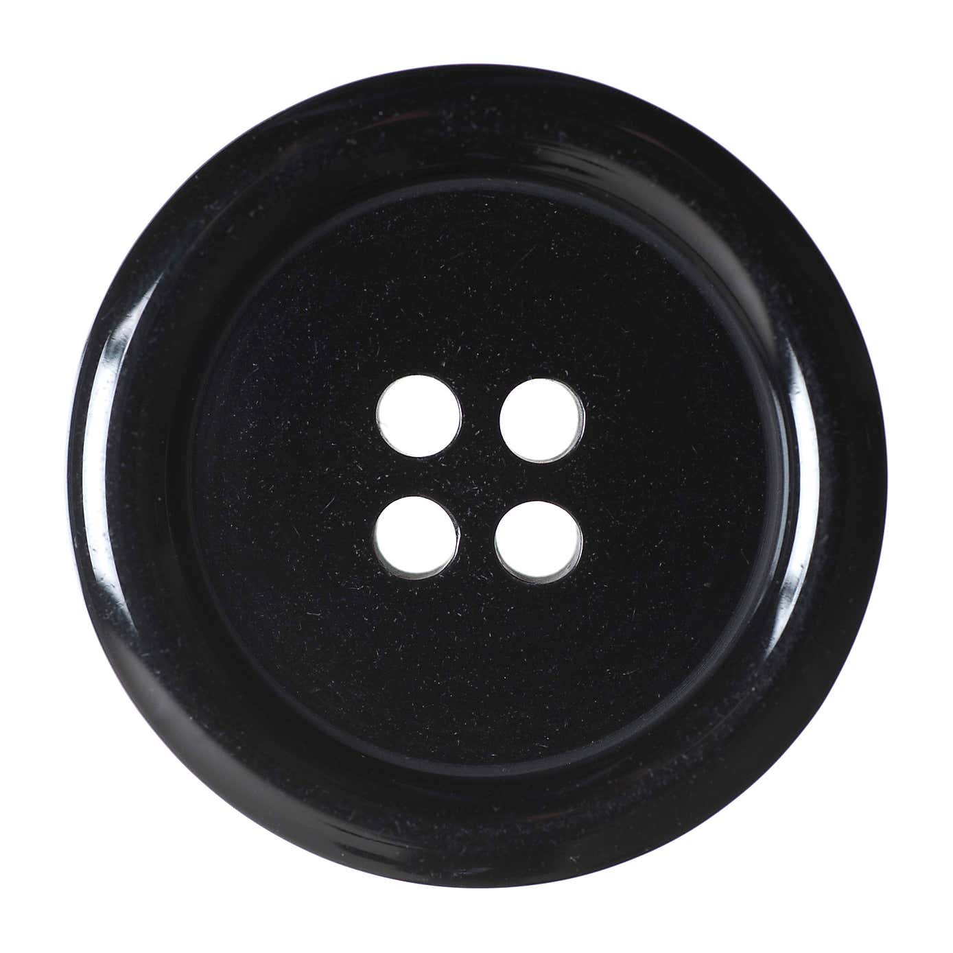 Black Round Rimmed Buttons 27.5mm Pack of 2