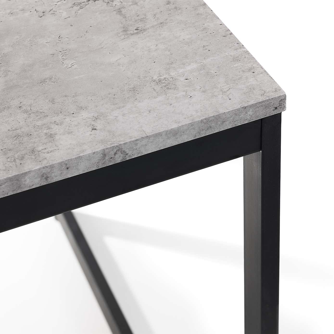 Staten 4 Seater Dining Table, Concrete