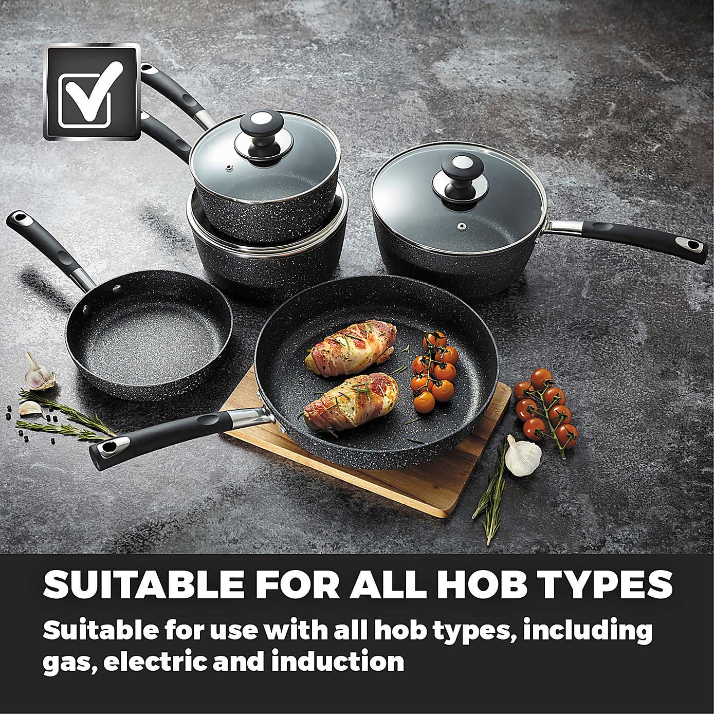 Tower Precision Non-Stick Aluminium 5 Piece Pan Set