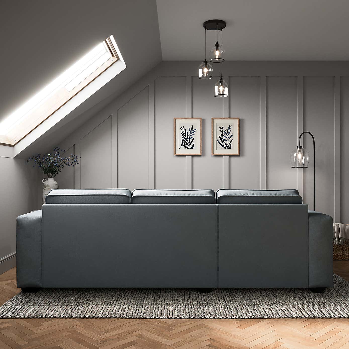 Claude Soft Chenille Corner Chaise Sofa