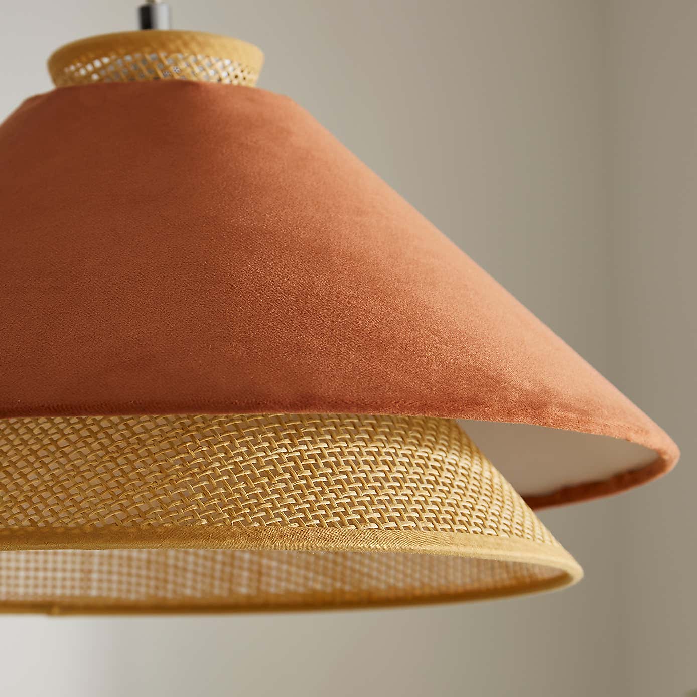 Phuket Recycled Velvet Rattan Lamp Shade