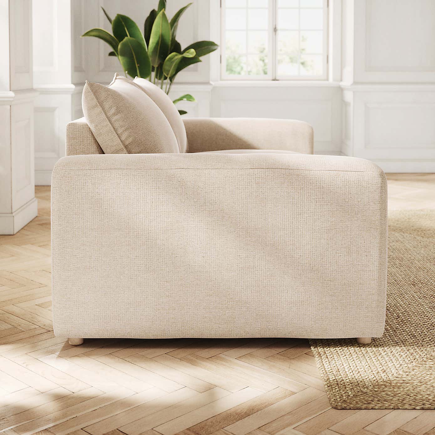 Austin Tonal Weave 4 Seater Sofa, Natural