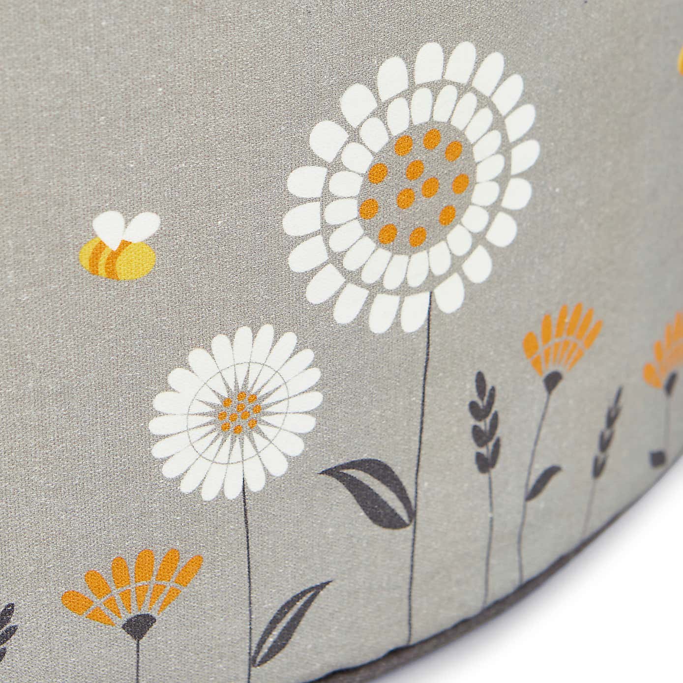 Scandi Print Grey Pouffe