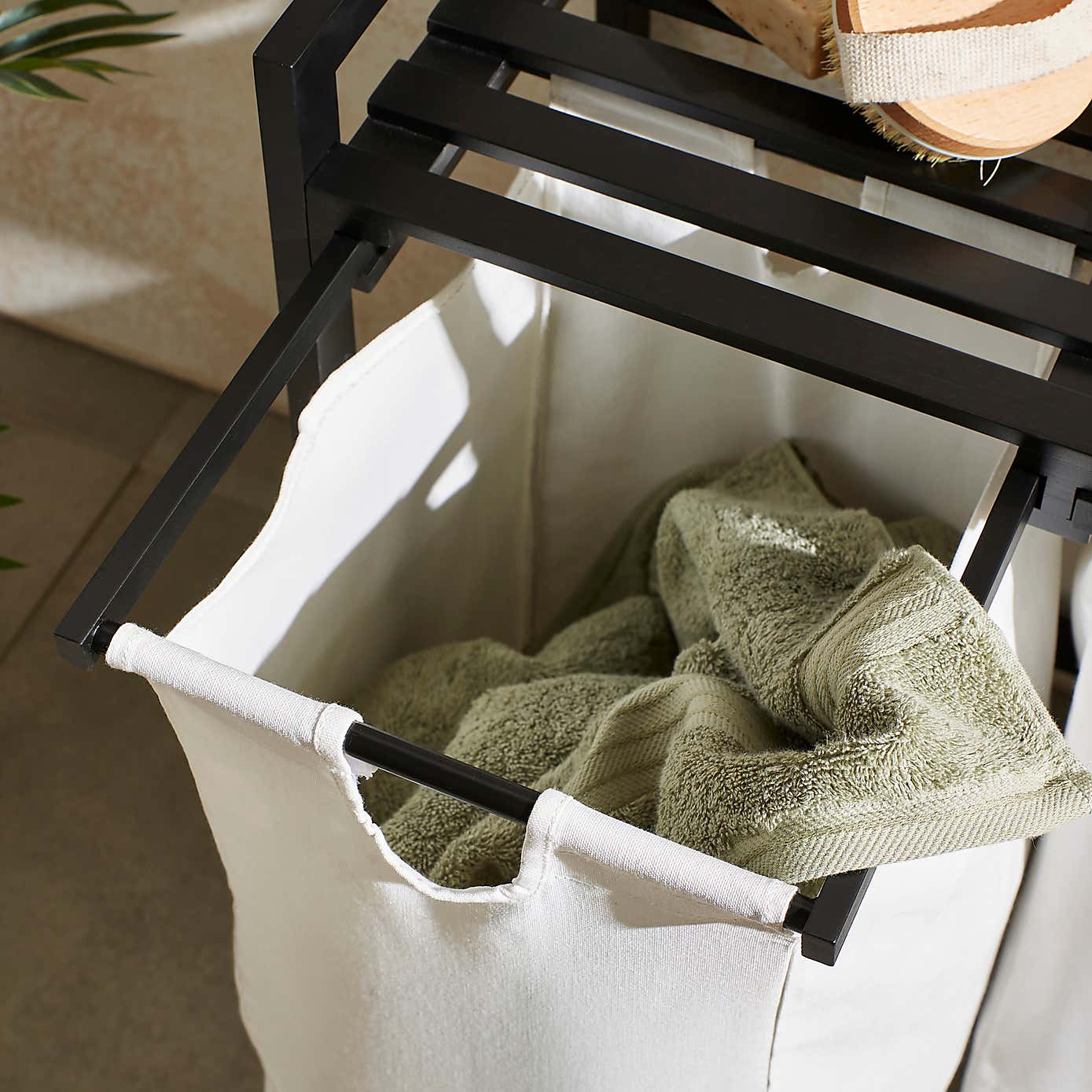 Lights and Darks Bamboo Double Laundry Hamper