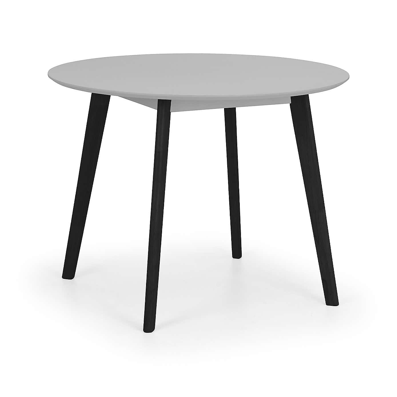 Return - Casa 4 Seater Round Dining Table, Grey and Black