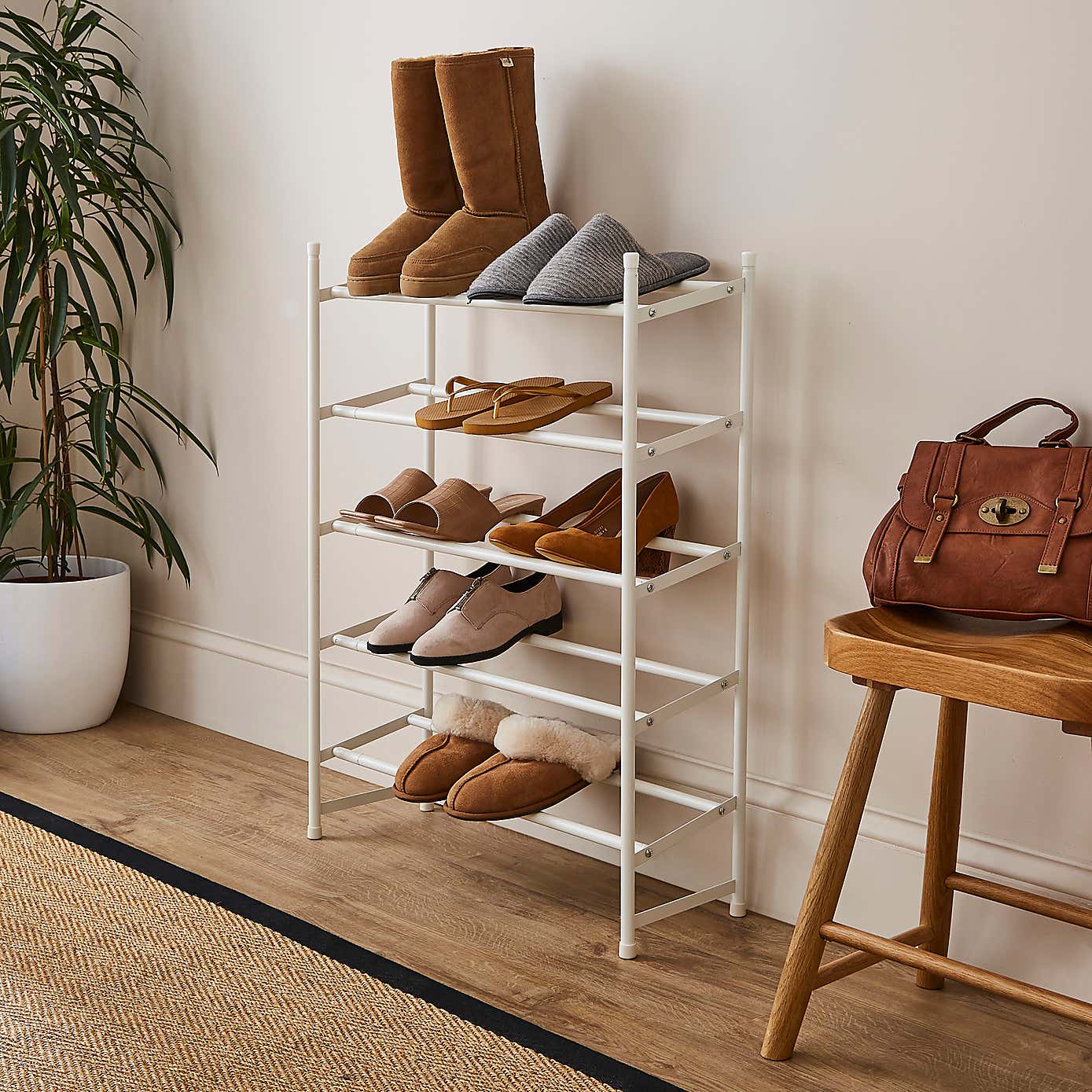 5 Tier Extendable Metal Shoe Rack