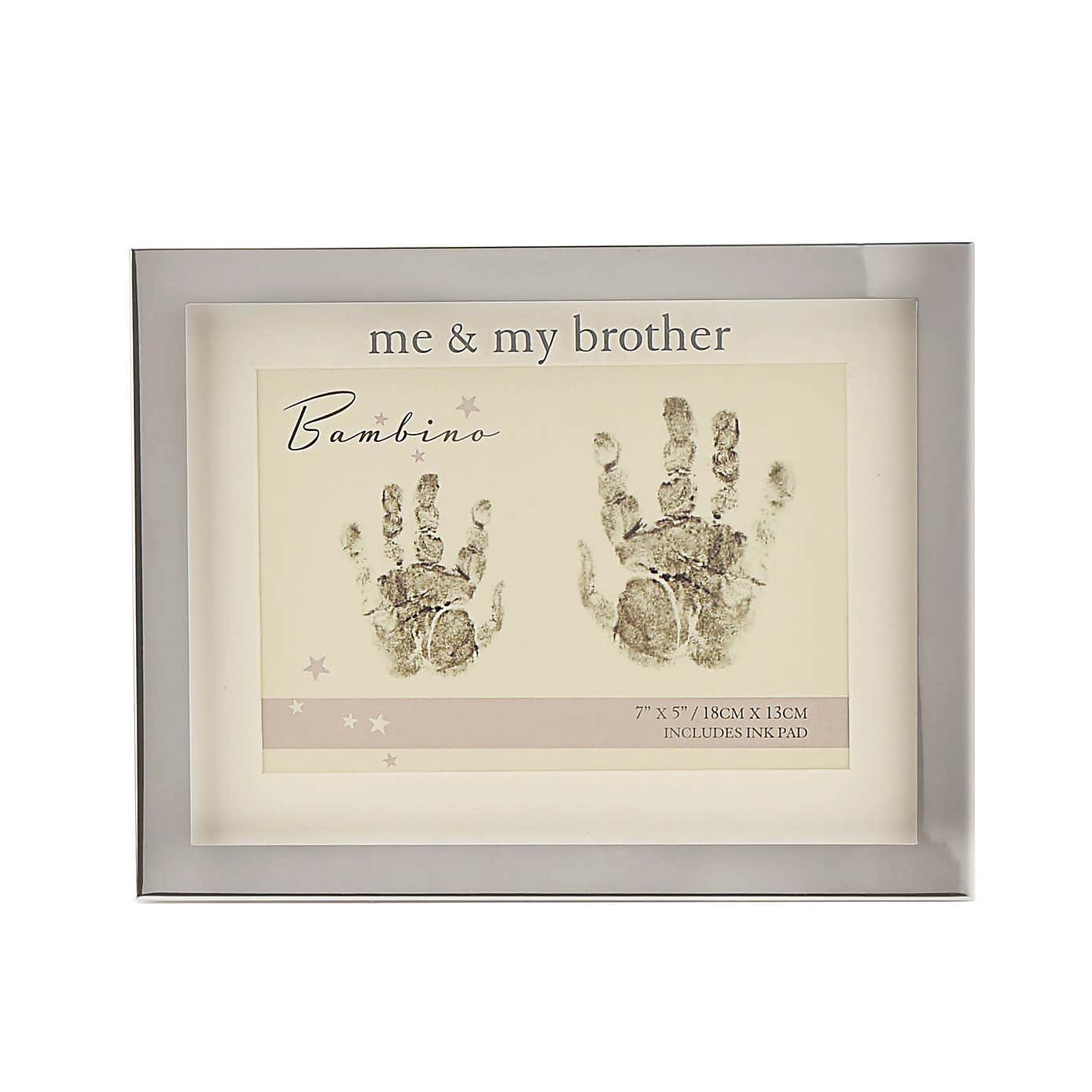 Bambino Silver Me & My Brother Hand Print Frame