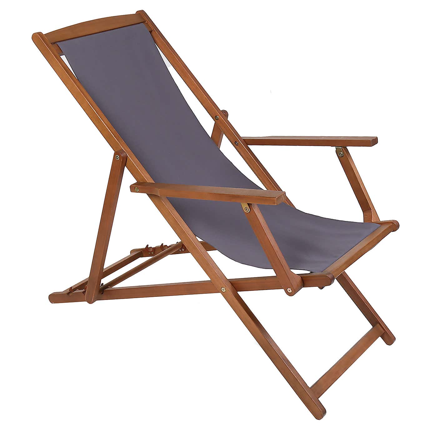 Eucalyptus Grey Wooden Deck Chair