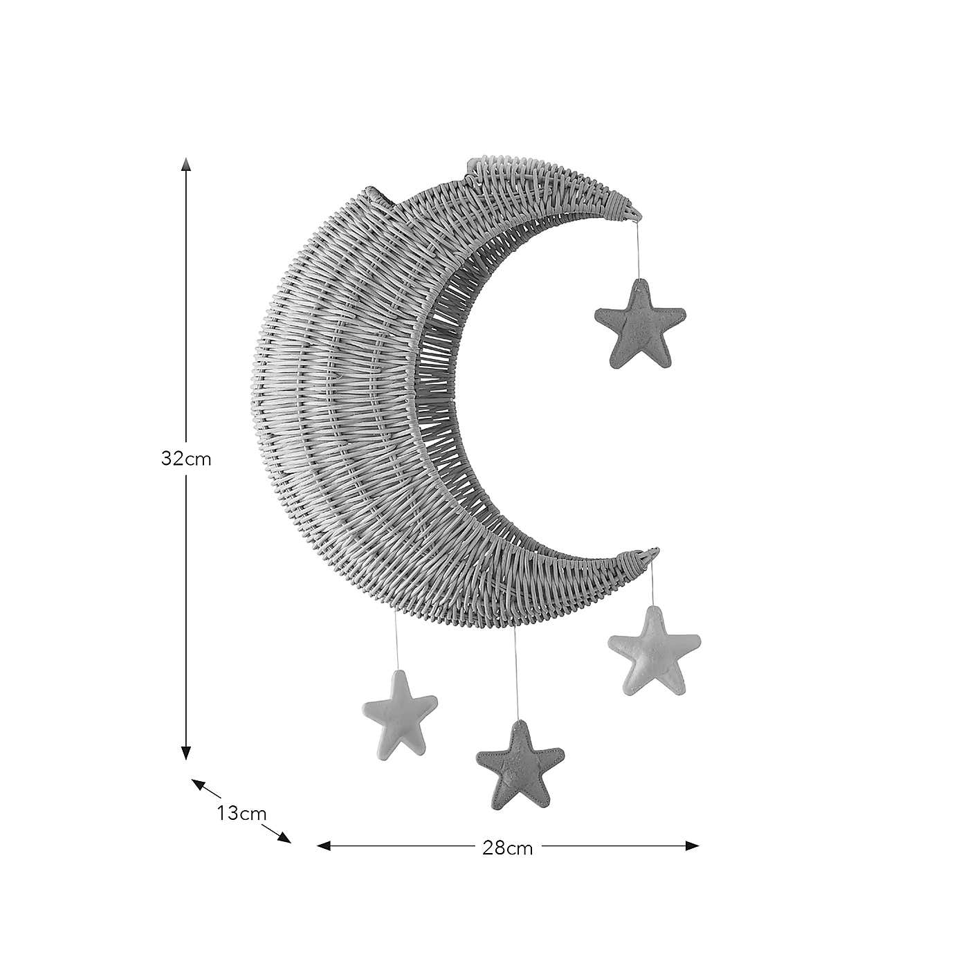 Moon & Stars Rattan Easy Fit Pendant Shade