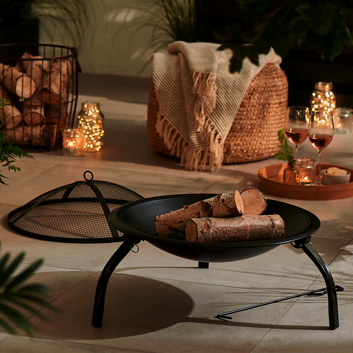 Portable Fire Pit With Folding Legs