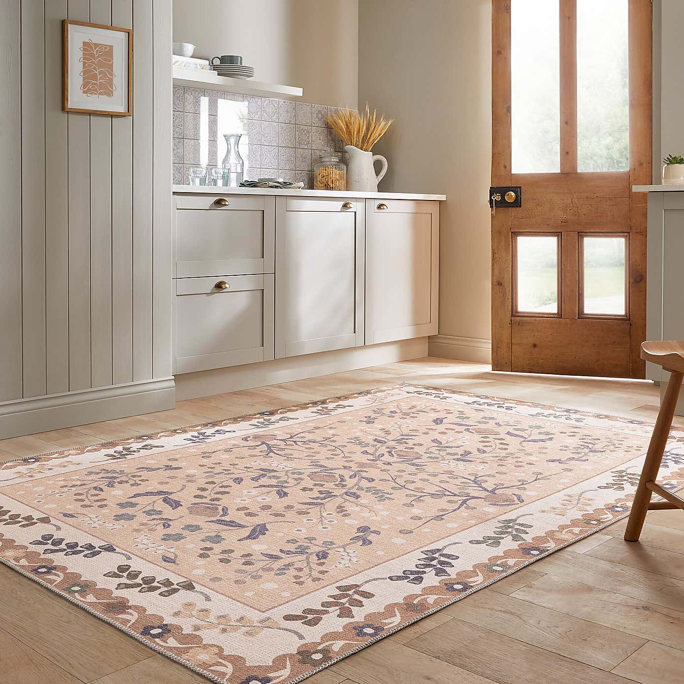 PractiRug Sabrina Floral Washable Rug