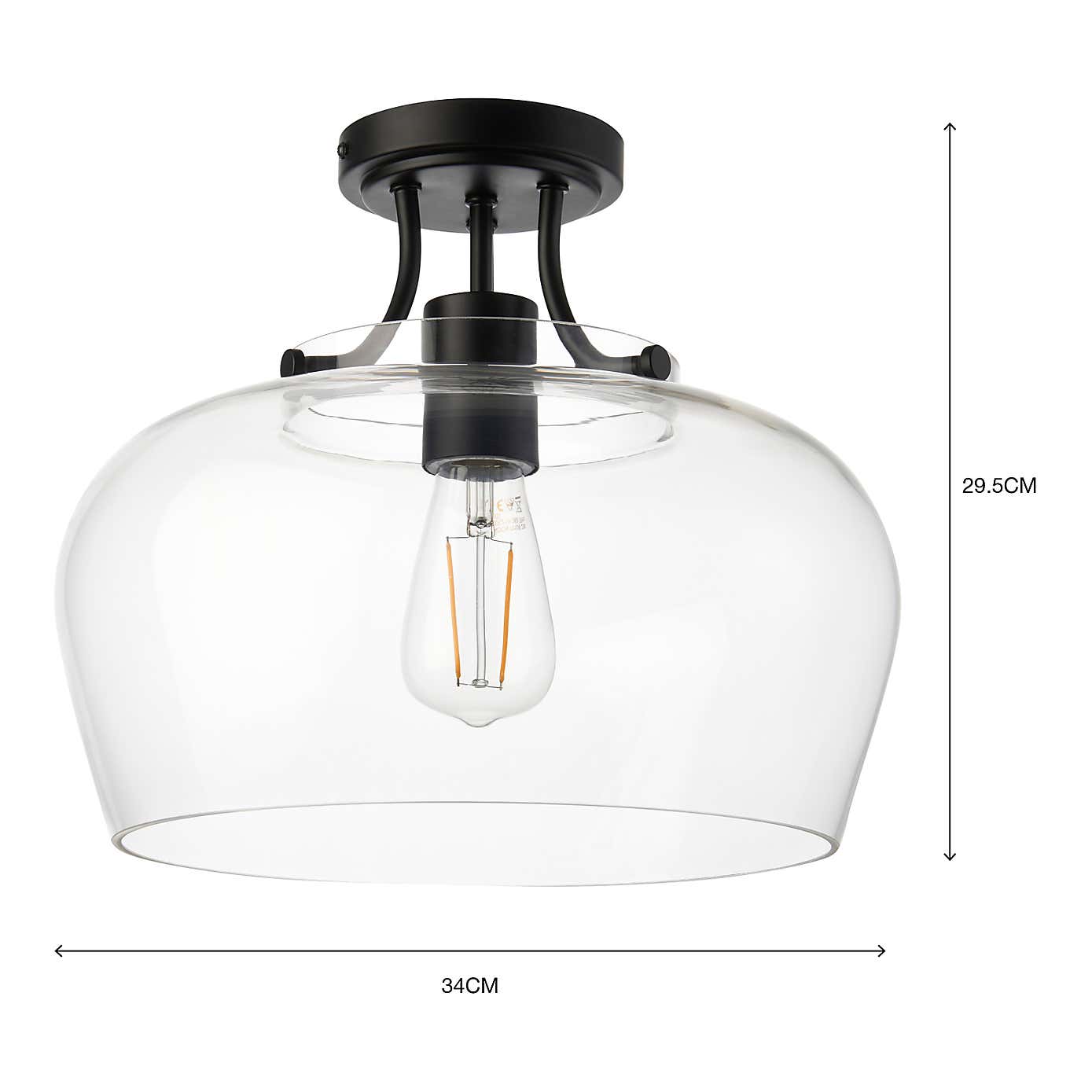 Hotel Lilier Bathroom 1 Light Flush Ceiling Fitting