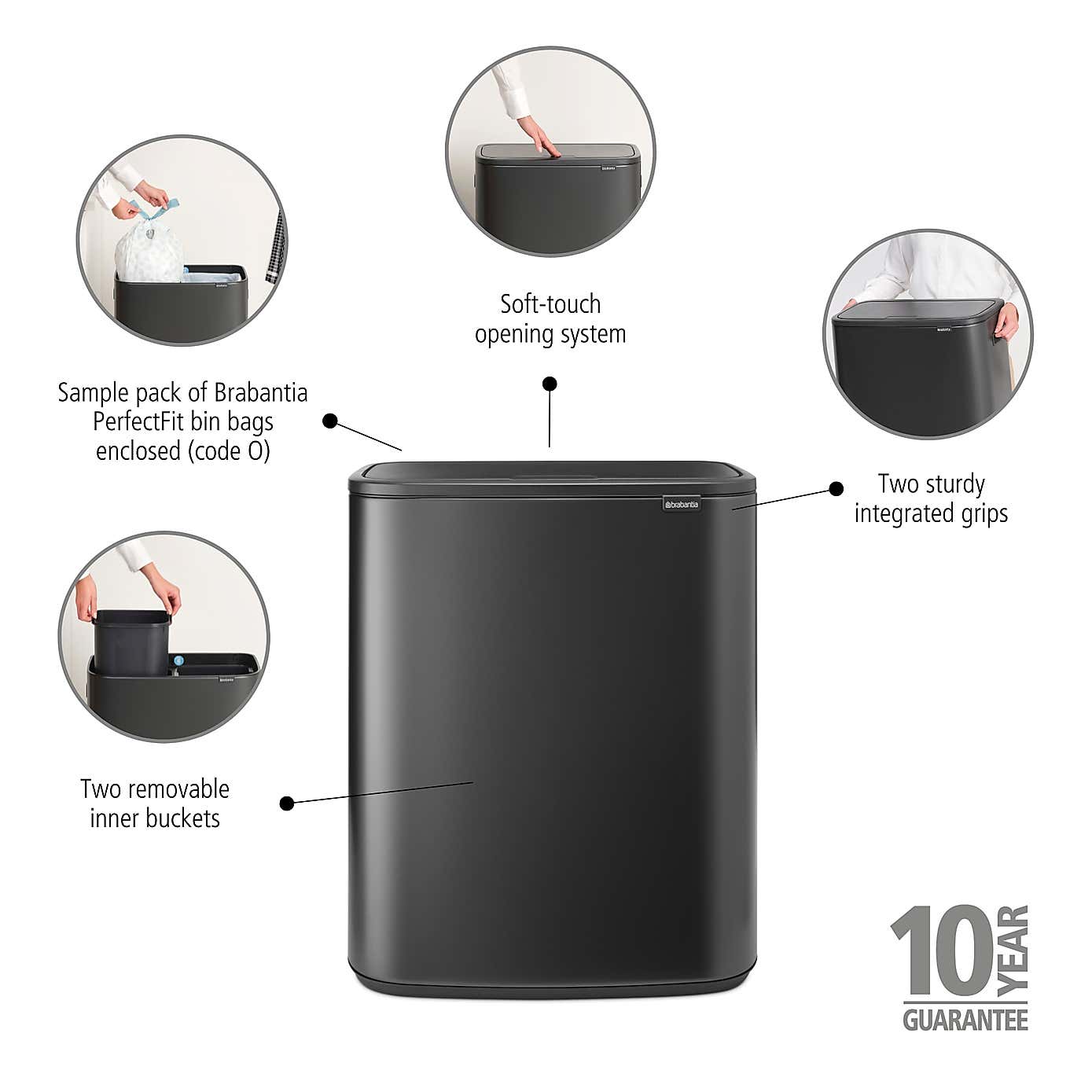 Brabantia Bo 2 x 30L Touch Bin