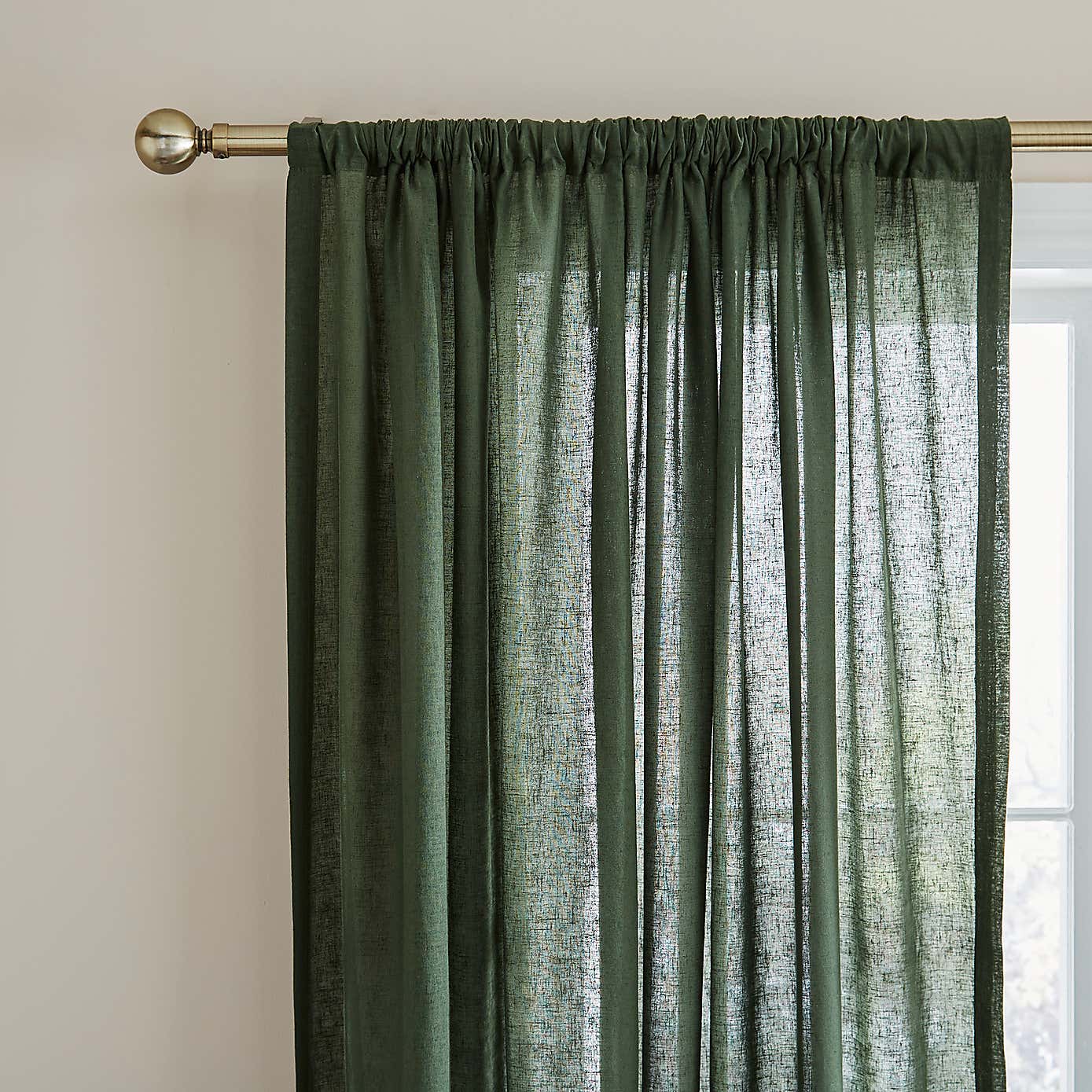 Cotton Linen Slot Top Voile Curtains