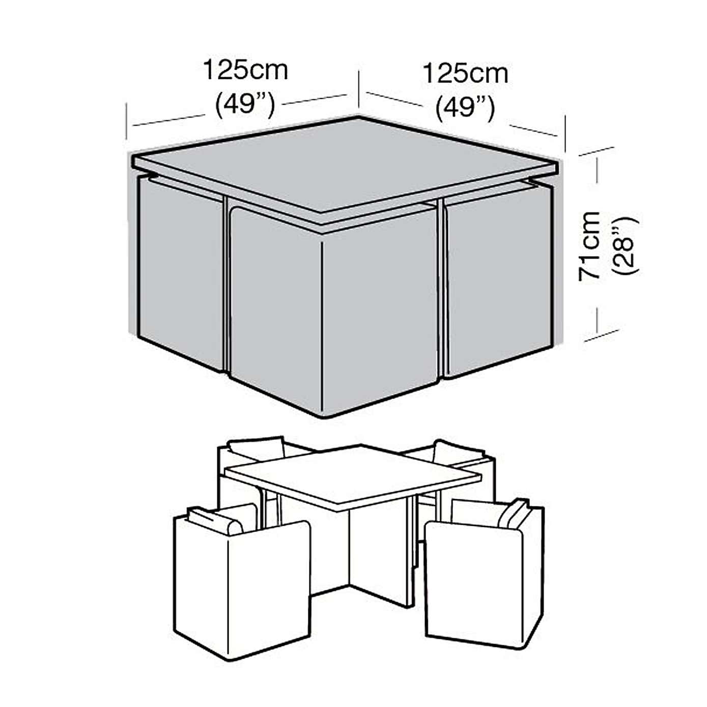 Garland Medium 4 Seater Black Cube Set Cover