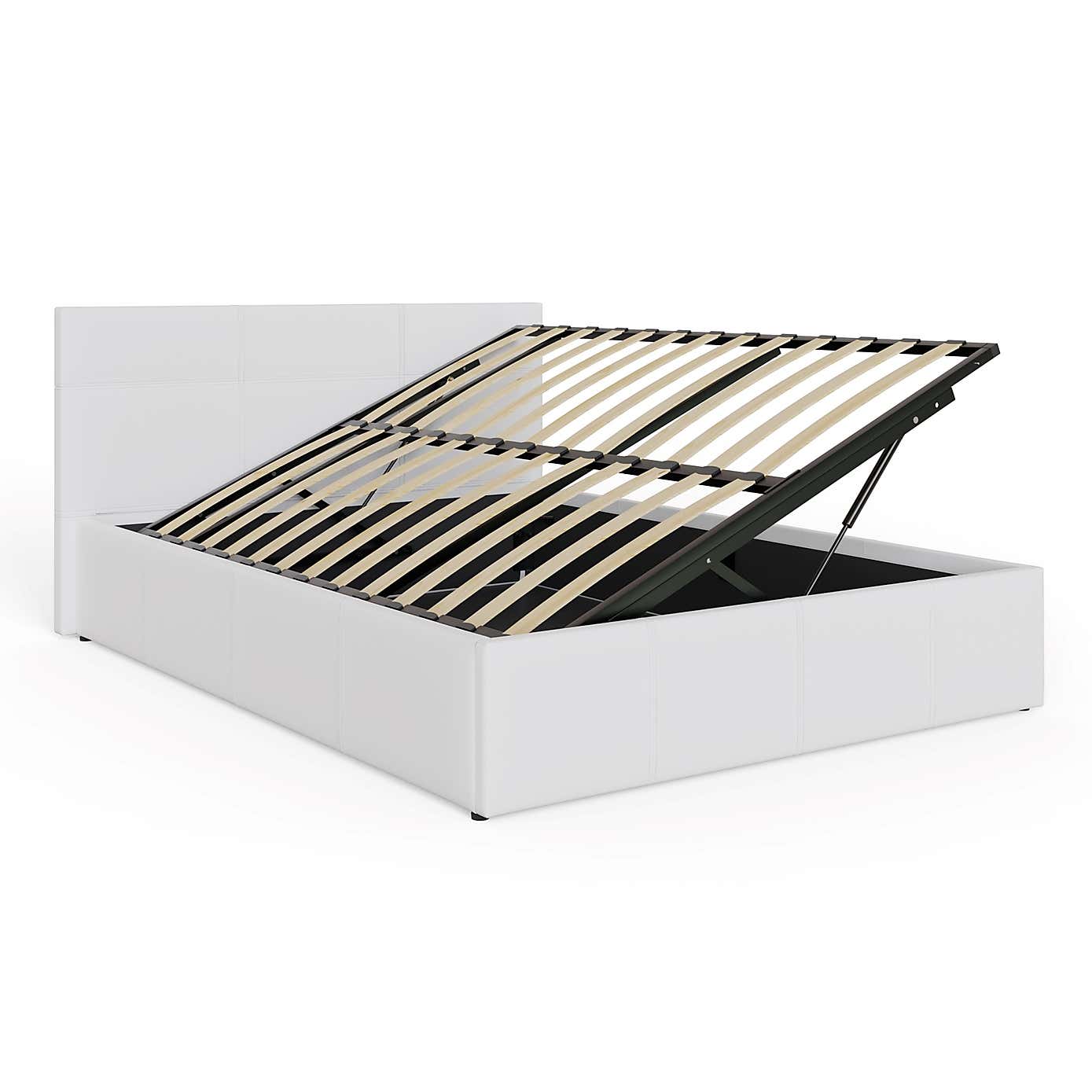 Side Lift Ottoman Bed Frame, Faux Leather