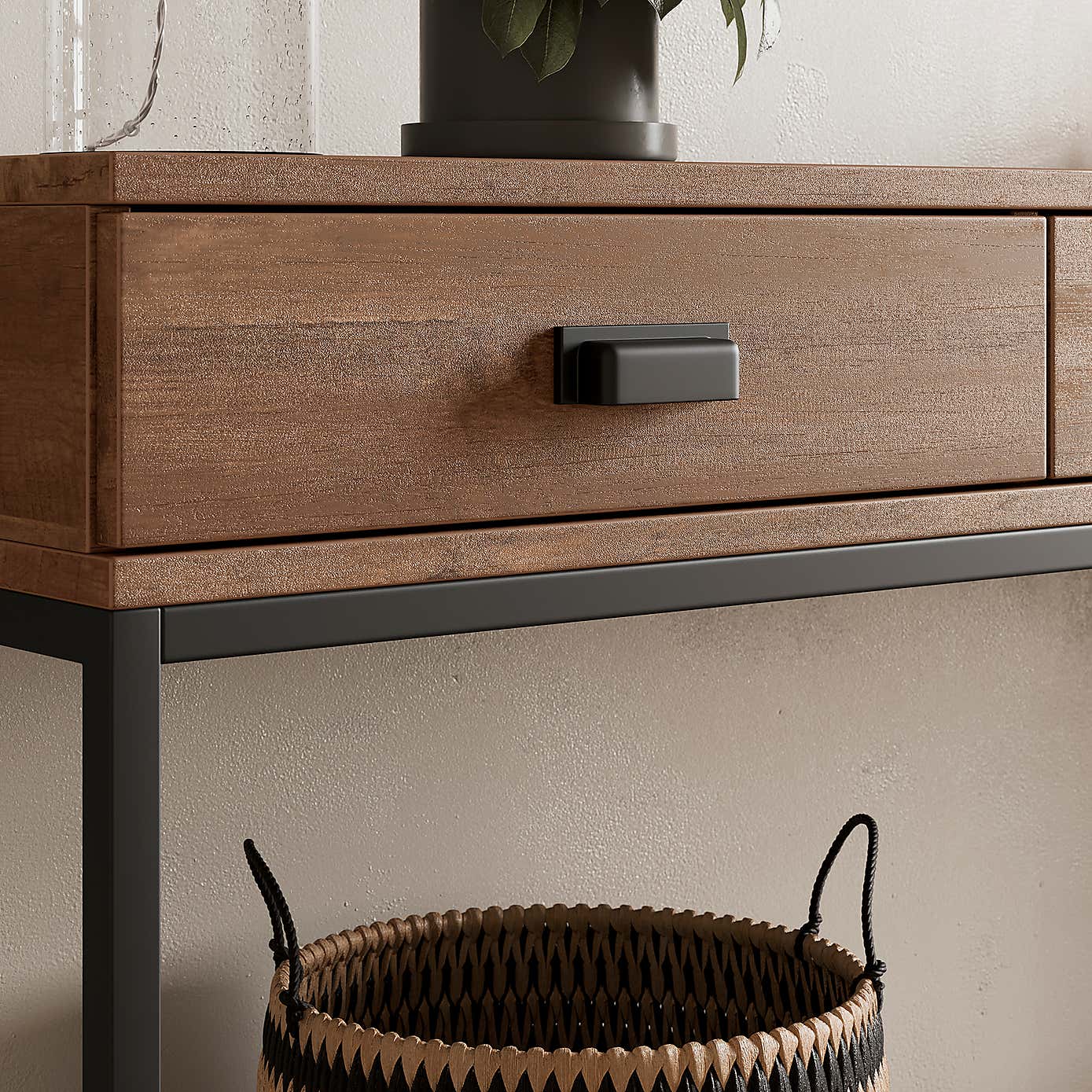 Fulton Extra Wide Console Table, Pine Effect