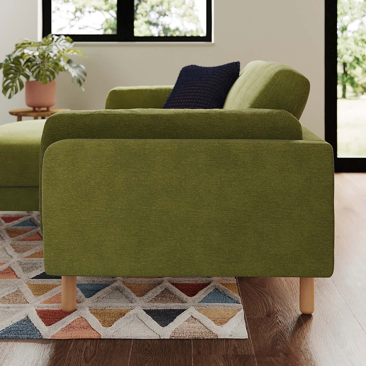 Newton Luxe Chenille Corner Chaise Sofa