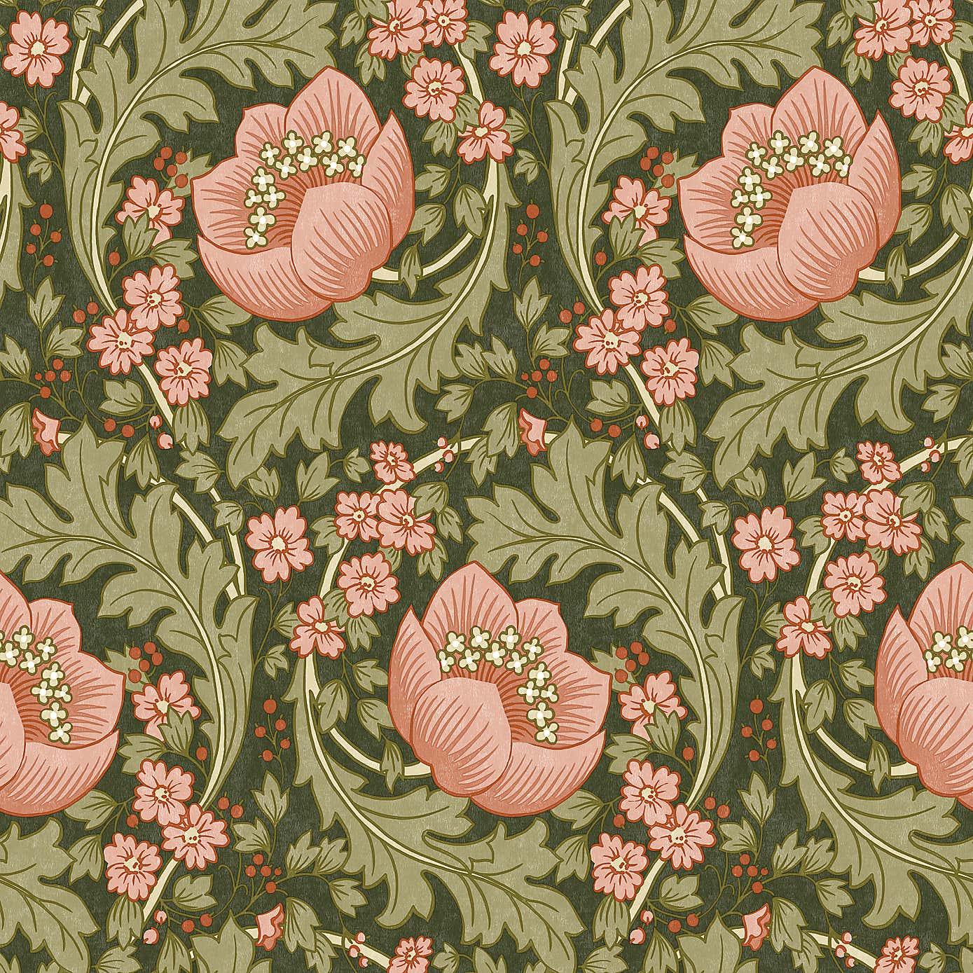 Arts and Crafts Floral Wallpaper
