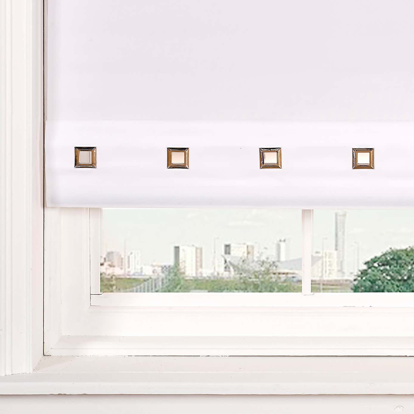 Square Eyelet Roller Blind