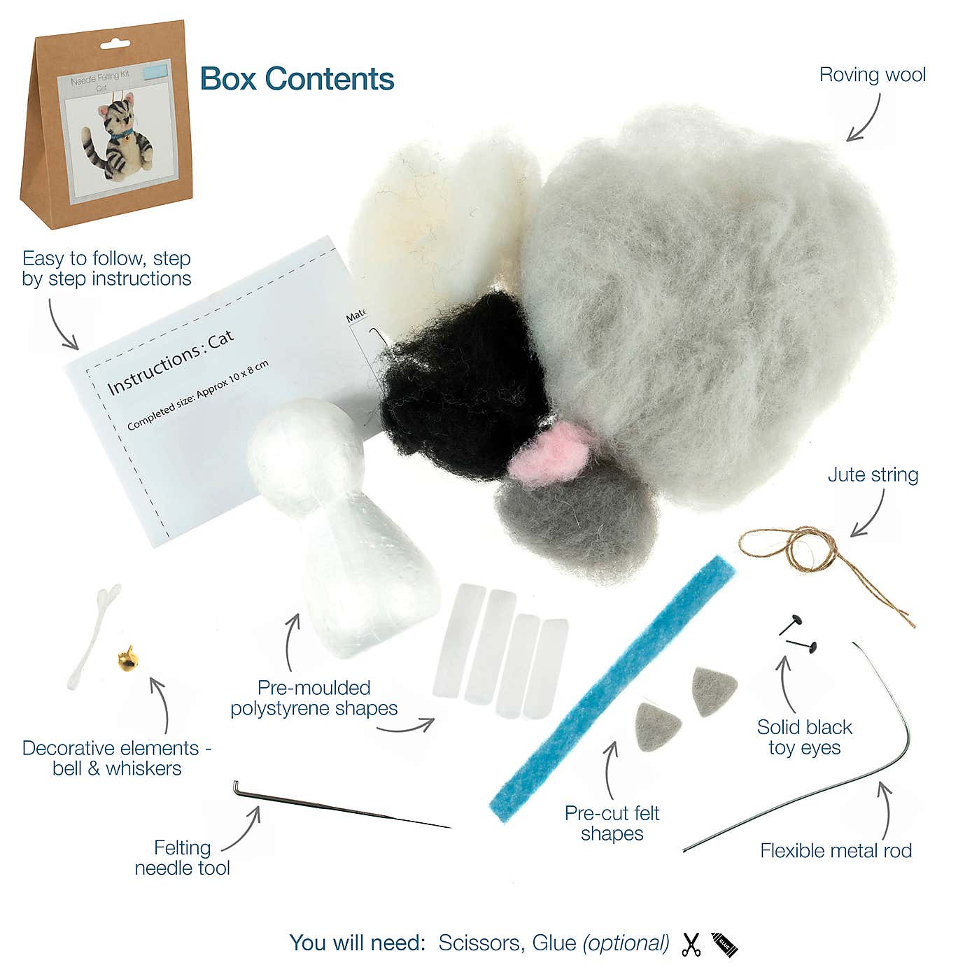 Needle Felting Kit Cat